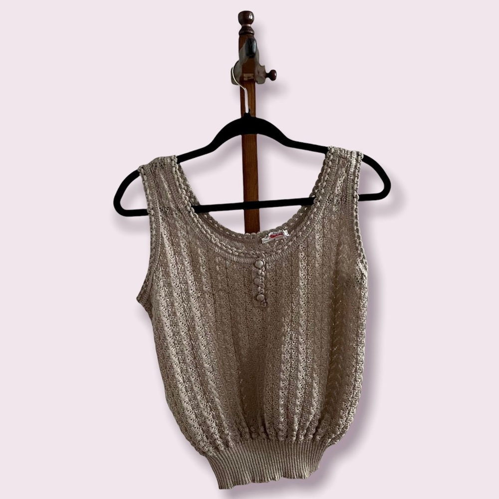 Textured Knit Too with Buttons